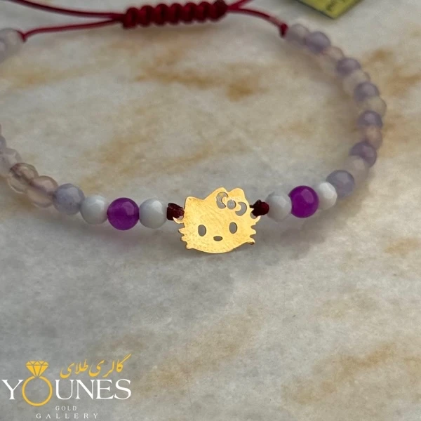 دستبند کیتی مینیمال طلا لیزری